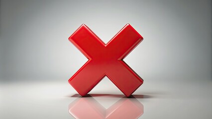 Obraz premium Red cross mark symbolizing rejection or error on a background, cross, mark, rejection, error, wrong, reject, fail, deny
