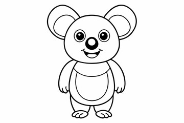 Funny Koala Vector Illustration, Cartoons, Clipart, and Line Art Design on White Background, Funny Koala vector illustration, cartoon, clipart, and line art design on a white background