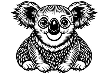 Funny Koala Vector Illustration, Cartoons, Clipart, and Line Art Design on White Background, Funny Koala vector illustration, cartoon, clipart, and line art design on a white background