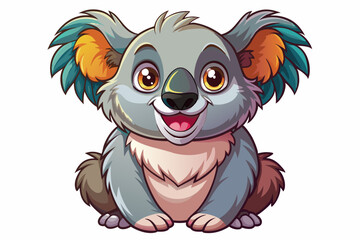 Funny Koala Vector Illustration, Cartoons, Clipart, and Line Art Design on White Background, Funny Koala vector illustration, cartoon, clipart, and line art design on a white background