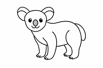 Funny Koala Vector Illustration, Cartoons, Clipart, and Line Art Design on White Background, Funny Koala vector illustration, cartoon, clipart, and line art design on a white background
