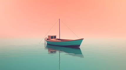 Naklejka premium boat on the sea made by midjourney