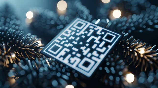 A QR code is on Christmas tree