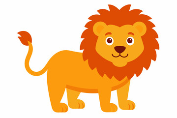Funny Lion Vector Illustration with White Background Cartoons, Clipart, and Line Art Design, Funny lion vector illustration, perfect for cartoons, clipart, and line art designs with white background