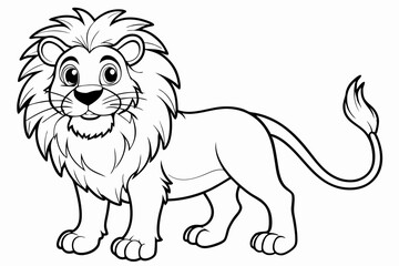 Funny Lion Vector Illustration with White Background Cartoons, Clipart, and Line Art Design, Funny lion vector illustration, perfect for cartoons, clipart, and line art designs with white background