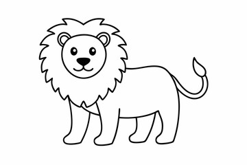 Funny Lion Vector Illustration with White Background Cartoons, Clipart, and Line Art Design, Funny lion vector illustration, perfect for cartoons, clipart, and line art designs with white background