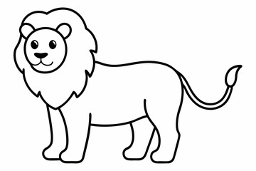 Funny Lion Vector Illustration with White Background Cartoons, Clipart, and Line Art Design, Funny lion vector illustration, perfect for cartoons, clipart, and line art designs with white background
