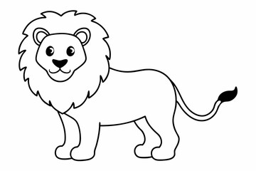 Funny Lion Vector Illustration with White Background Cartoons, Clipart, and Line Art Design, Funny lion vector illustration, perfect for cartoons, clipart, and line art designs with white background