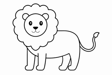 Funny Lion Vector Illustration with White Background Cartoons, Clipart, and Line Art Design, Funny lion vector illustration, perfect for cartoons, clipart, and line art designs with white background