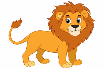 Funny Lion Vector Illustration with White Background Cartoons, Clipart, and Line Art Design, Funny lion vector illustration, perfect for cartoons, clipart, and line art designs with white background
