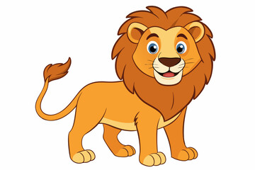 Funny Lion Vector Illustration with White Background Cartoons, Clipart, and Line Art Design, Funny lion vector illustration, perfect for cartoons, clipart, and line art designs with white background