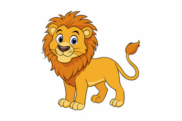 Funny Lion Vector Illustration with White Background Cartoons, Clipart, and Line Art Design, Funny lion vector illustration, perfect for cartoons, clipart, and line art designs with white background