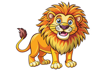 Funny Lion Vector Illustration with White Background Cartoons, Clipart, and Line Art Design, Funny lion vector illustration, perfect for cartoons, clipart, and line art designs with white background