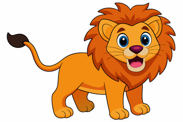 Funny Lion Vector Illustration with White Background Cartoons, Clipart, and Line Art Design, Funny lion vector illustration, perfect for cartoons, clipart, and line art designs with white background