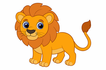 Funny Lion Vector Illustration with White Background Cartoons, Clipart, and Line Art Design, Funny lion vector illustration, perfect for cartoons, clipart, and line art designs with white background