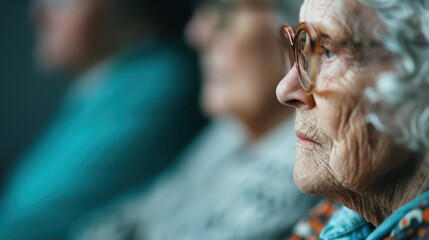 An abstract portrait featuring two blurred figures, conveying depth and a sense of introspection, artfully blending colors and shapes in a thoughtfully composed scene.