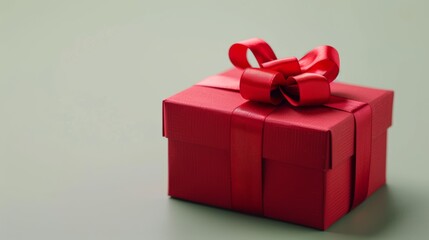 Fototapeta premium A red box with a red bow on top of it