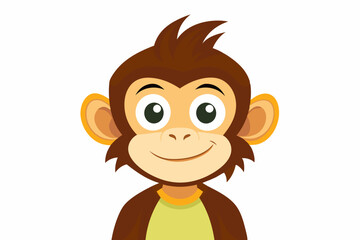 Funny Monkey Vector Illustration on White Background | Cartoons, Clipart, Line Art Design, Funny monkey vector illustration on white background, perfect for cartoons, clipart, and line art designs.