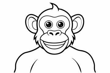 Funny Monkey Vector Illustration on White Background | Cartoons, Clipart, Line Art Design, Funny monkey vector illustration on white background, perfect for cartoons, clipart, and line art designs.