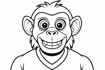 Funny Monkey Vector Illustration on White Background | Cartoons, Clipart, Line Art Design, Funny monkey vector illustration on white background, perfect for cartoons, clipart, and line art designs.
