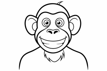 Funny Monkey Vector Illustration on White Background | Cartoons, Clipart, Line Art Design, Funny monkey vector illustration on white background, perfect for cartoons, clipart, and line art designs.