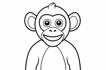Funny Monkey Vector Illustration on White Background | Cartoons, Clipart, Line Art Design, Funny monkey vector illustration on white background, perfect for cartoons, clipart, and line art designs.