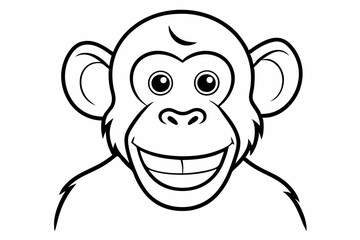 Funny Monkey Vector Illustration on White Background | Cartoons, Clipart, Line Art Design, Funny monkey vector illustration on white background, perfect for cartoons, clipart, and line art designs.