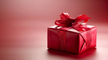 Obraz premium A red box with red ribbon on top of it