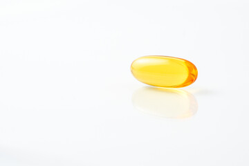 Softgel capsules 3D, fish oil, supplement on with background