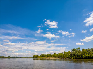 River Vistula in summer, vicinity of Nowy Dwór Mazowiecki, Poland.