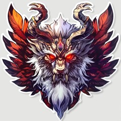 Fototapeta premium Detailed illustration of a psychedelic mecha wolf with vibrant colors and intricate patterns