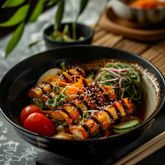 The Authentic Izakaya Food Selection with Delicious Array of Traditional Japanese Cuisine. Ideal for use in restaurant menus, food blogs, culinary advertisements, travel brochures, and social media 