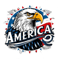 american eagle with american flag