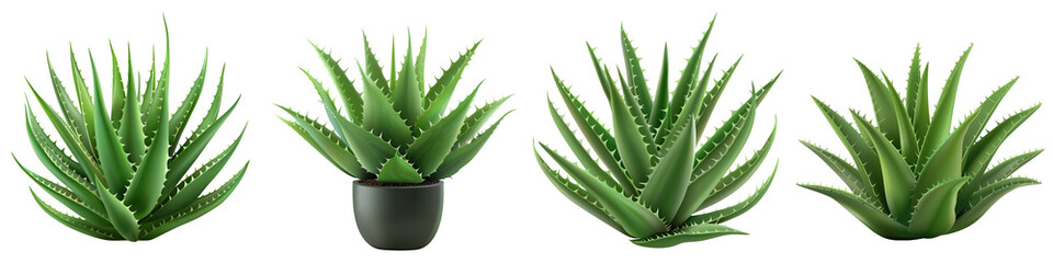Fototapeta premium Set of beautiful green plants showcasing various styles and shapes for decorative home or office use.