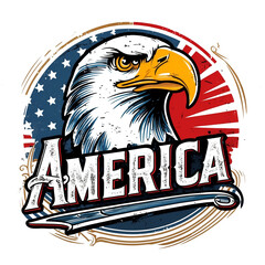 american eagle with flag