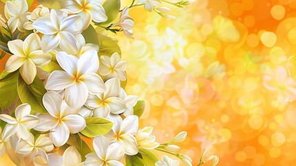 4. Exquisite Happy Thai Mother's Day card template with white jasmine flowers, rendered in a vector illustration that highlights the beauty and grace of traditional Thai motifs