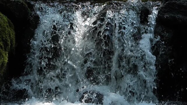 スローモーションで見るダイナミックな水の流れ　三重県大紀町　八重谷湧水下流