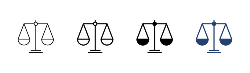 Scales icon set . Law scale icon. Justice sign