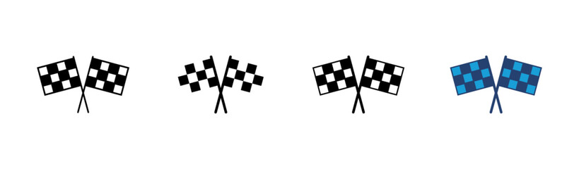 Racing flag icon set. race flag icon.Checkered racing flag icon
