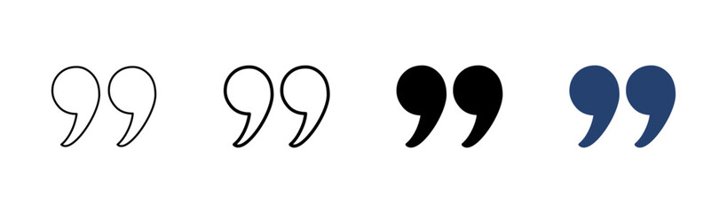 Quote icon set. Quotation mark symbol.