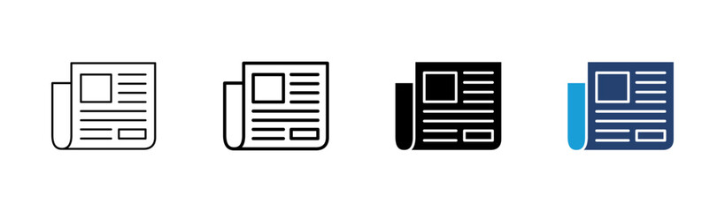 Newspaper icon set. news paper vector sign