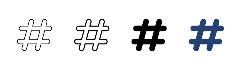 Hashtag icon set. hashtag symbol