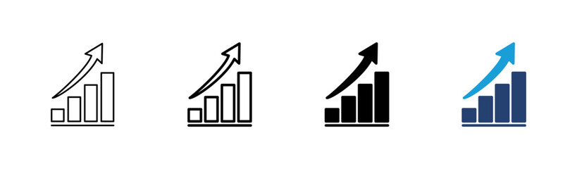 Growing graph Icon set. Chart icon. diagram icon