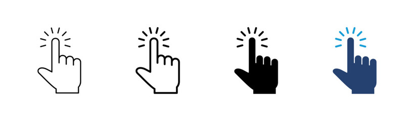 Hand click icon set. pointer icon vector. hand cursor icon vector