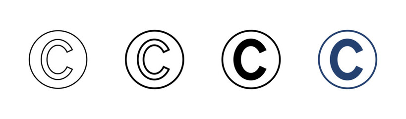 Copyright icon set. copyright symbols