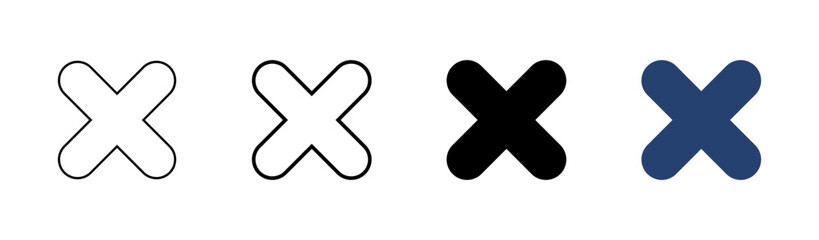 Close icon set. Delete icon vector. cross sign