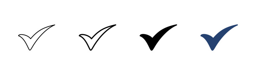 Check mark icon set. Check mark icon. Tick mark symbol vector
