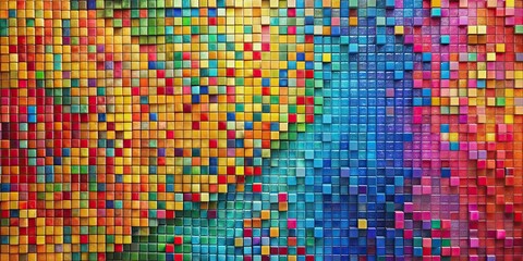 Fototapeta premium Abstract mosaic expression in vibrant colors , abstract, mosaic, art, design, pattern, texture, colorful, vibrant