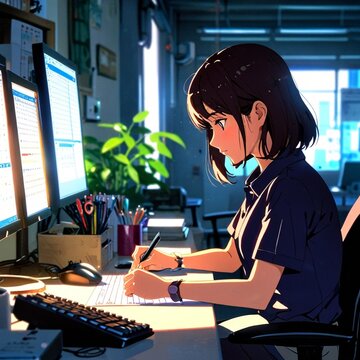 デスクワークをする綺麗な女性
generative AI