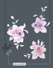 Flowers watercolor illustration.Manual composition.Big Set watercolor elements，Design for textile, wallpapers，Element for design,Greeting card